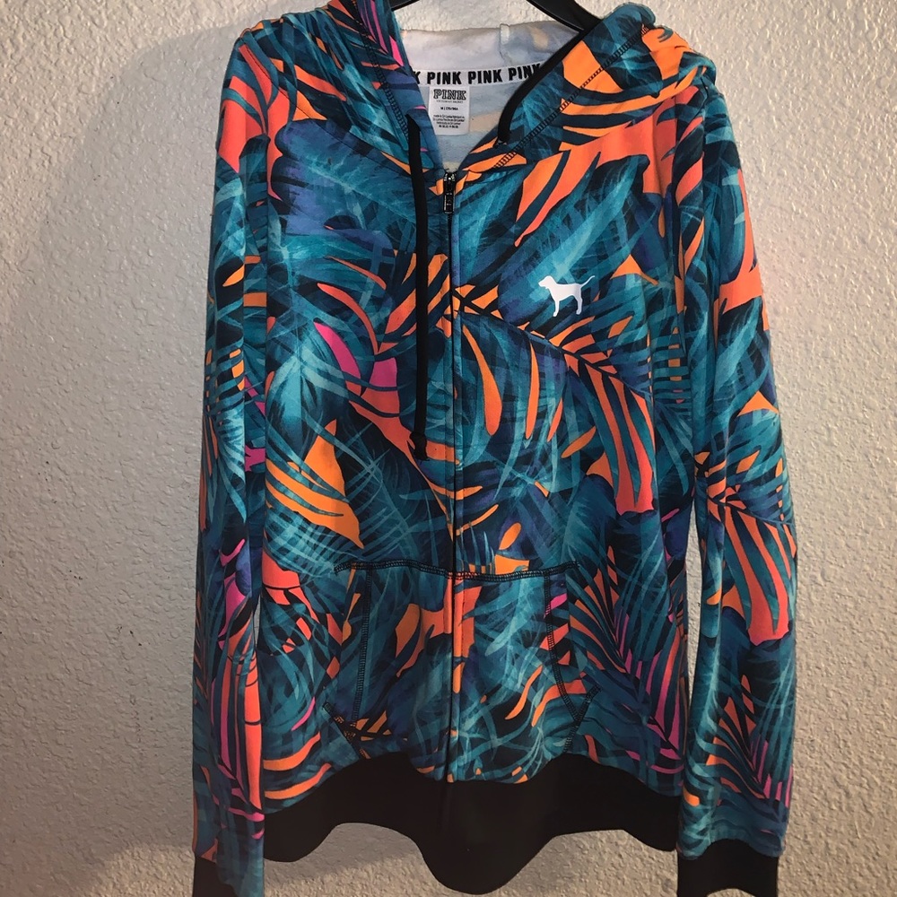 PINK tropical zip up jacket